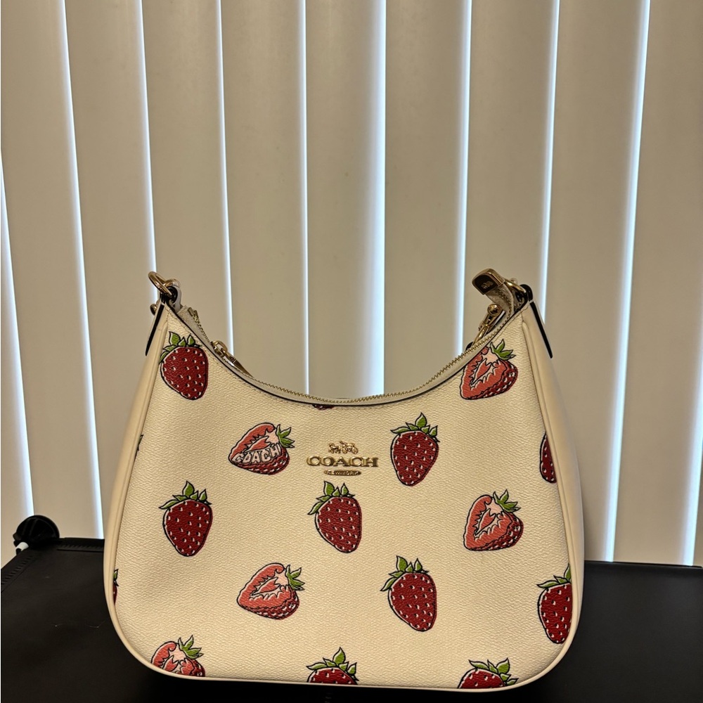 Coach Cream Strawberry Teri Shoulder Bag